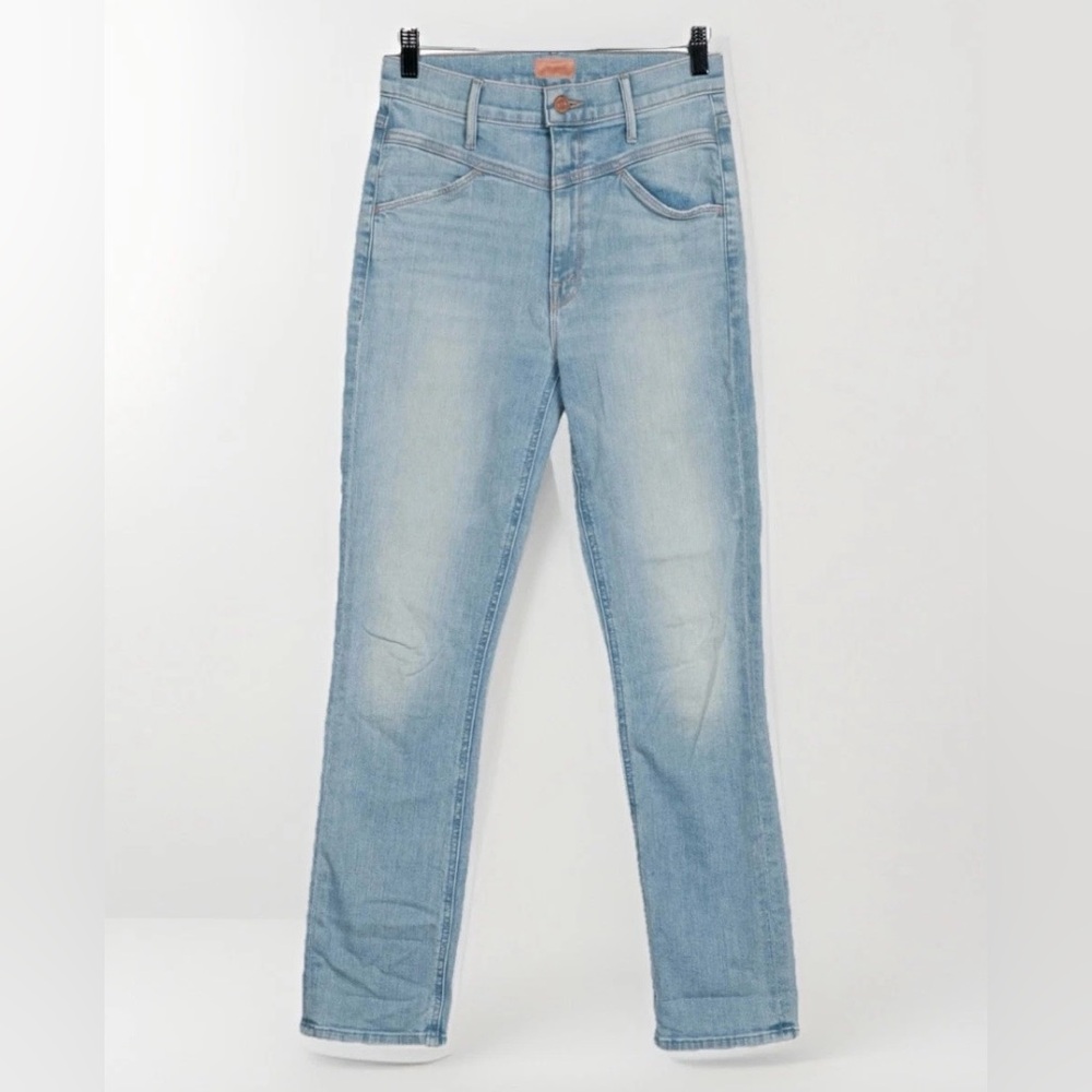 Mother The Dazzler High Rise Yoke Front Ankle Straight Leg